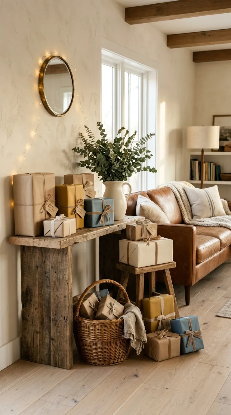 House Birthday Decorations Rustic Gift Display