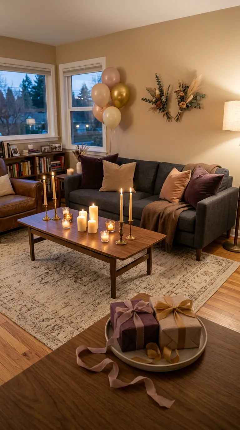 House Birthday Decorations Soft Candle Glow