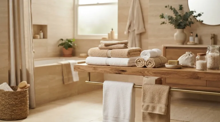 how to decorate bathroom towels for a spa bathroom