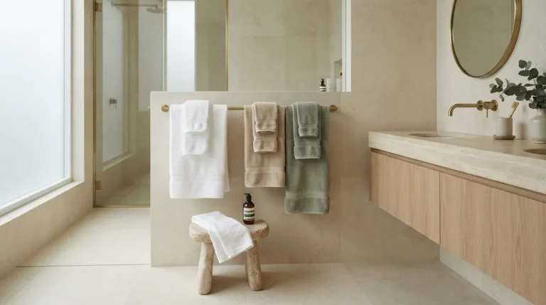 how to decorate bathroom towels on a towel bar