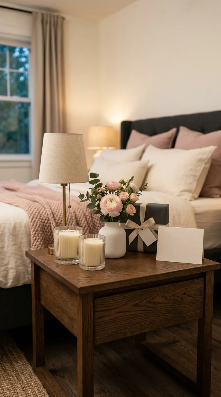 How To Decorate Birthday Room Candlelit Nightstand