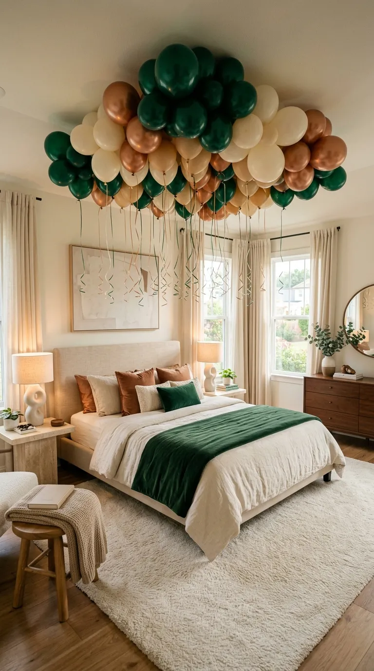 How To Decorate Birthday Room Ceiling Balloon Canopy
