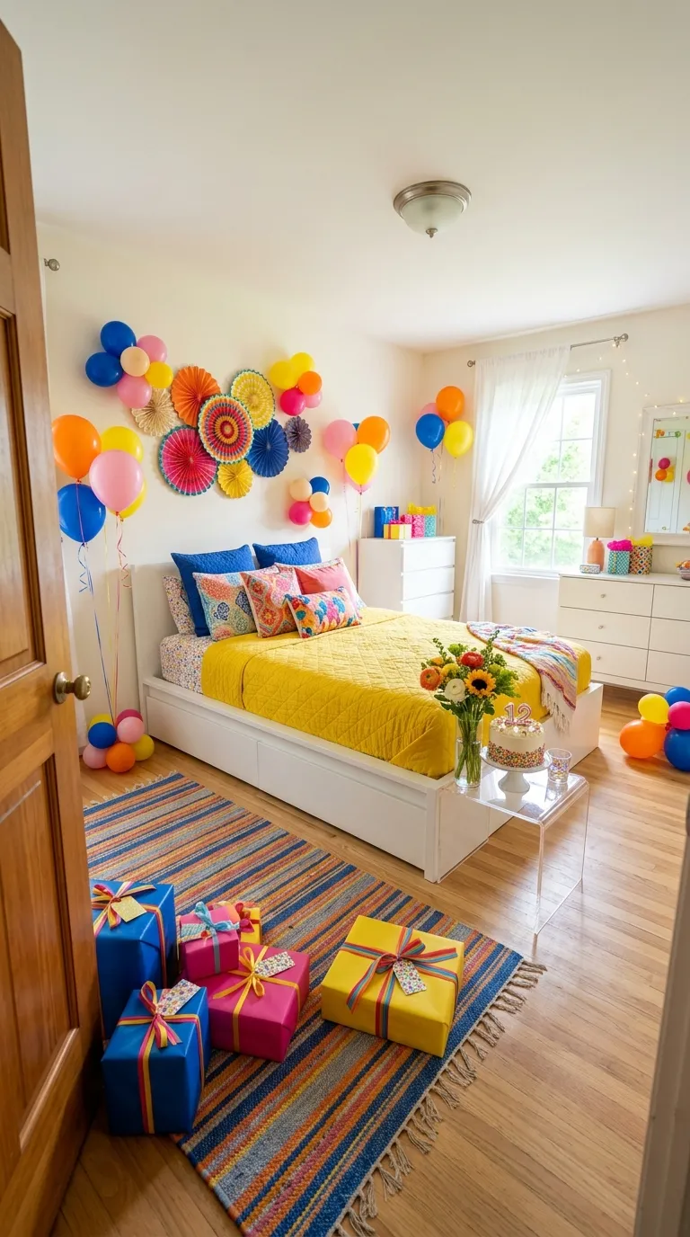 How To Decorate Birthday Room Colorful Birthday Party Room