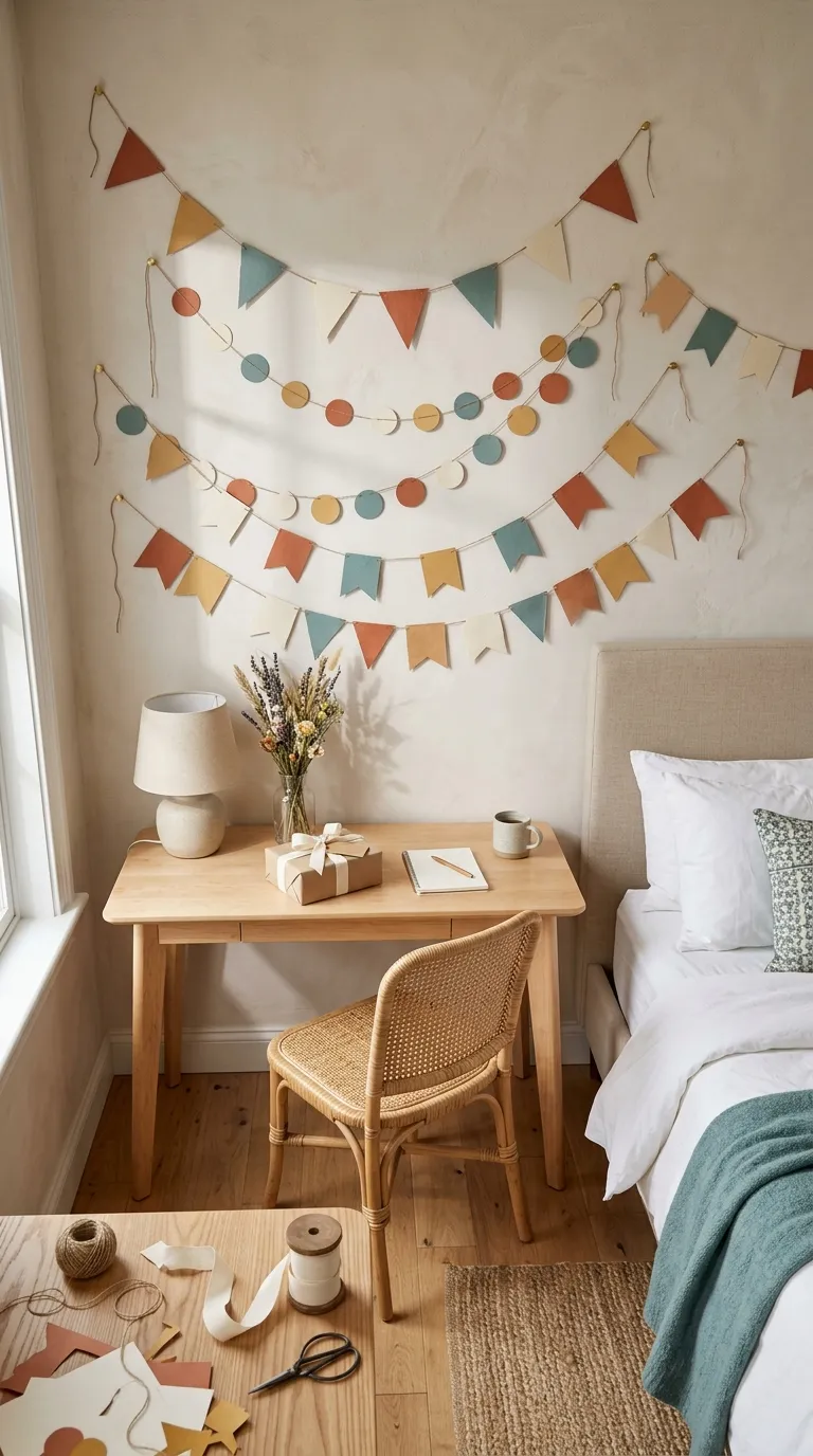 How To Decorate Birthday Room Hanging Paper Garlands