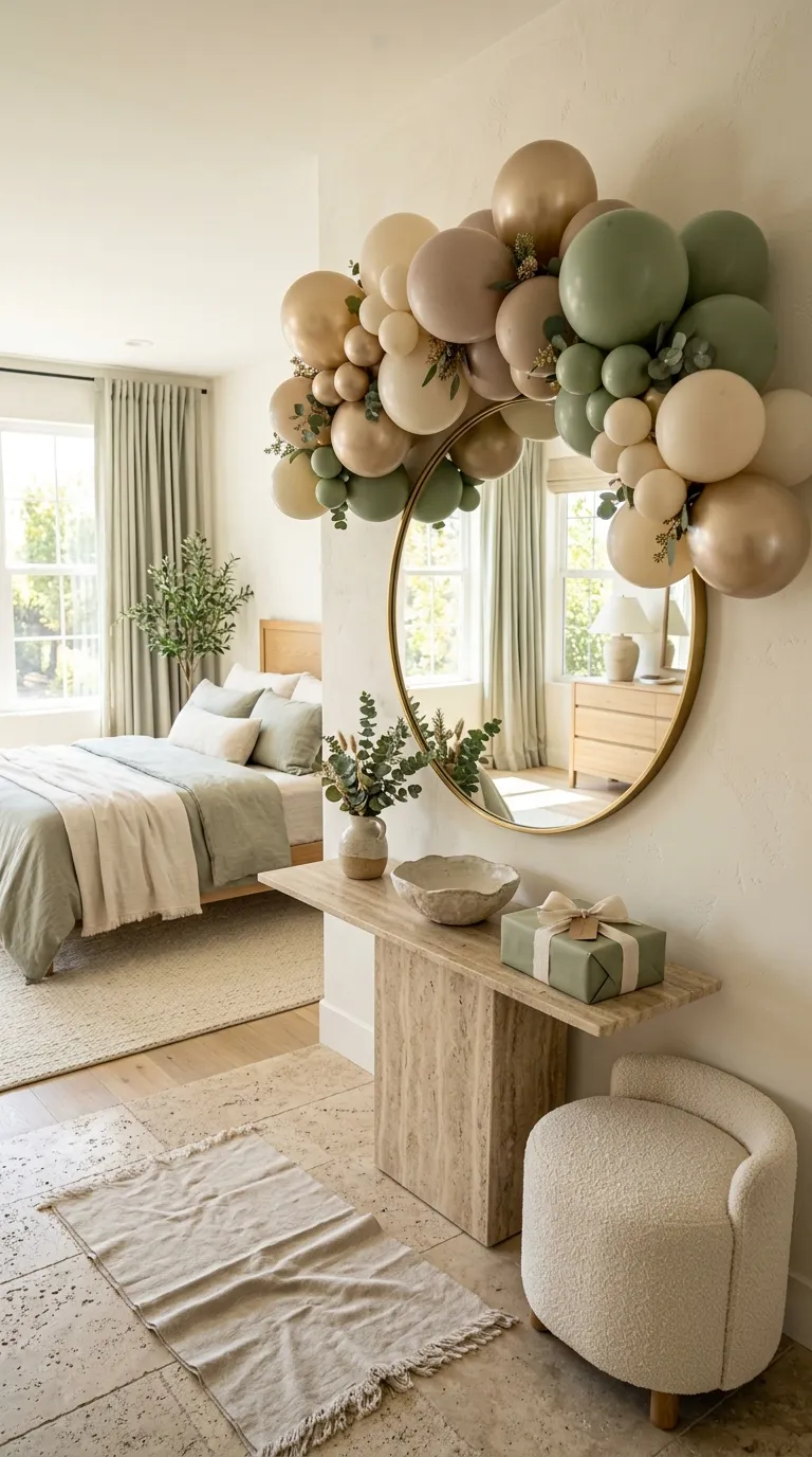 How To Decorate Birthday Room Mirror Balloon Frame