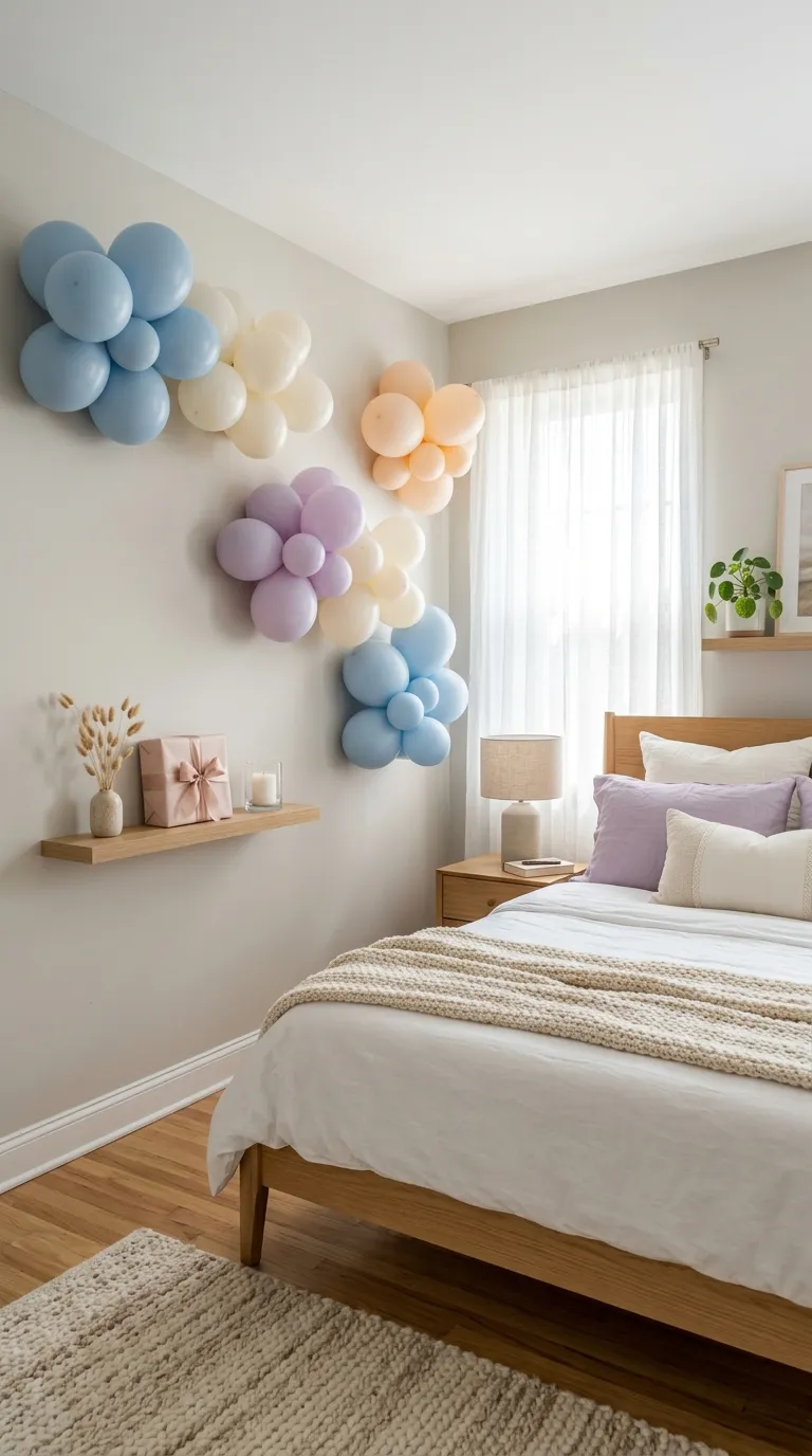 How To Decorate Birthday Room Soft Balloon Wall