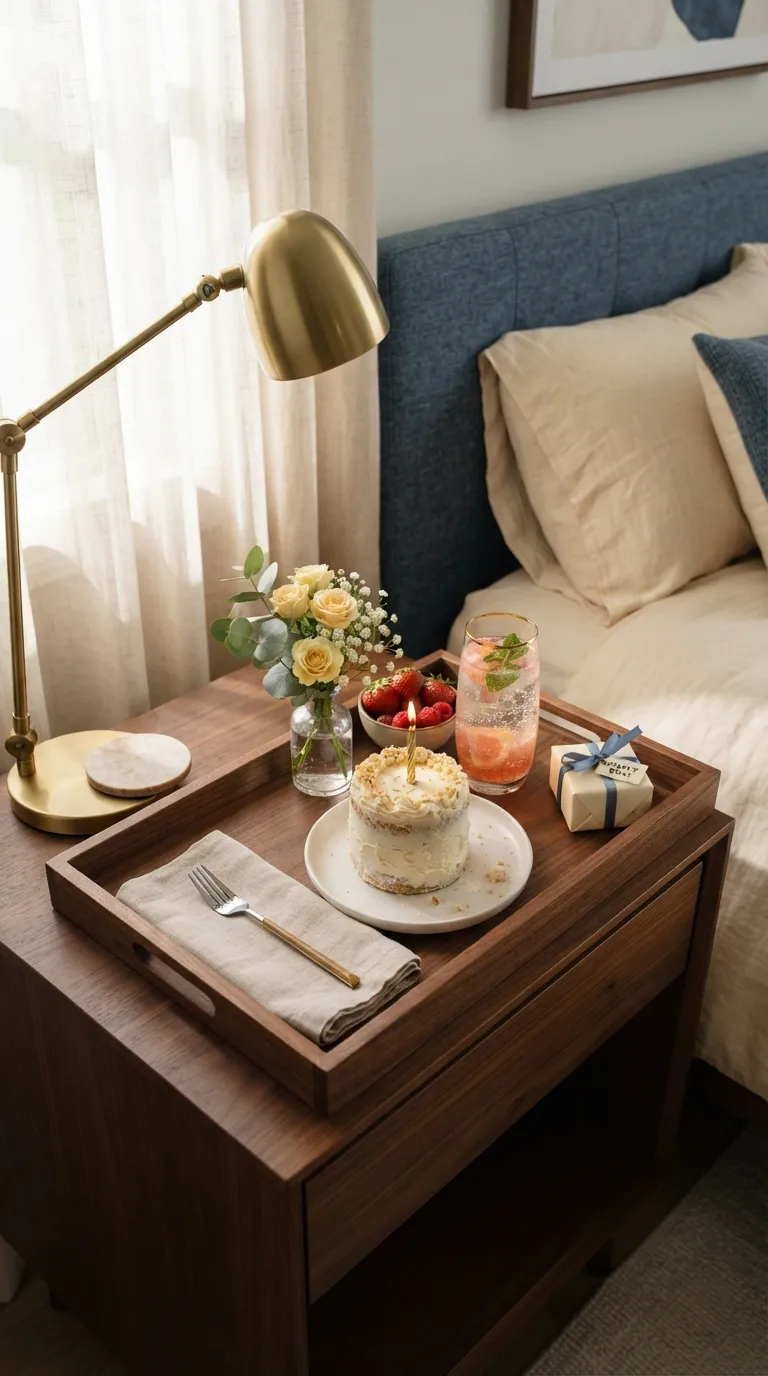 How To Decorate Room For Birthday Bedside Birthday Tray