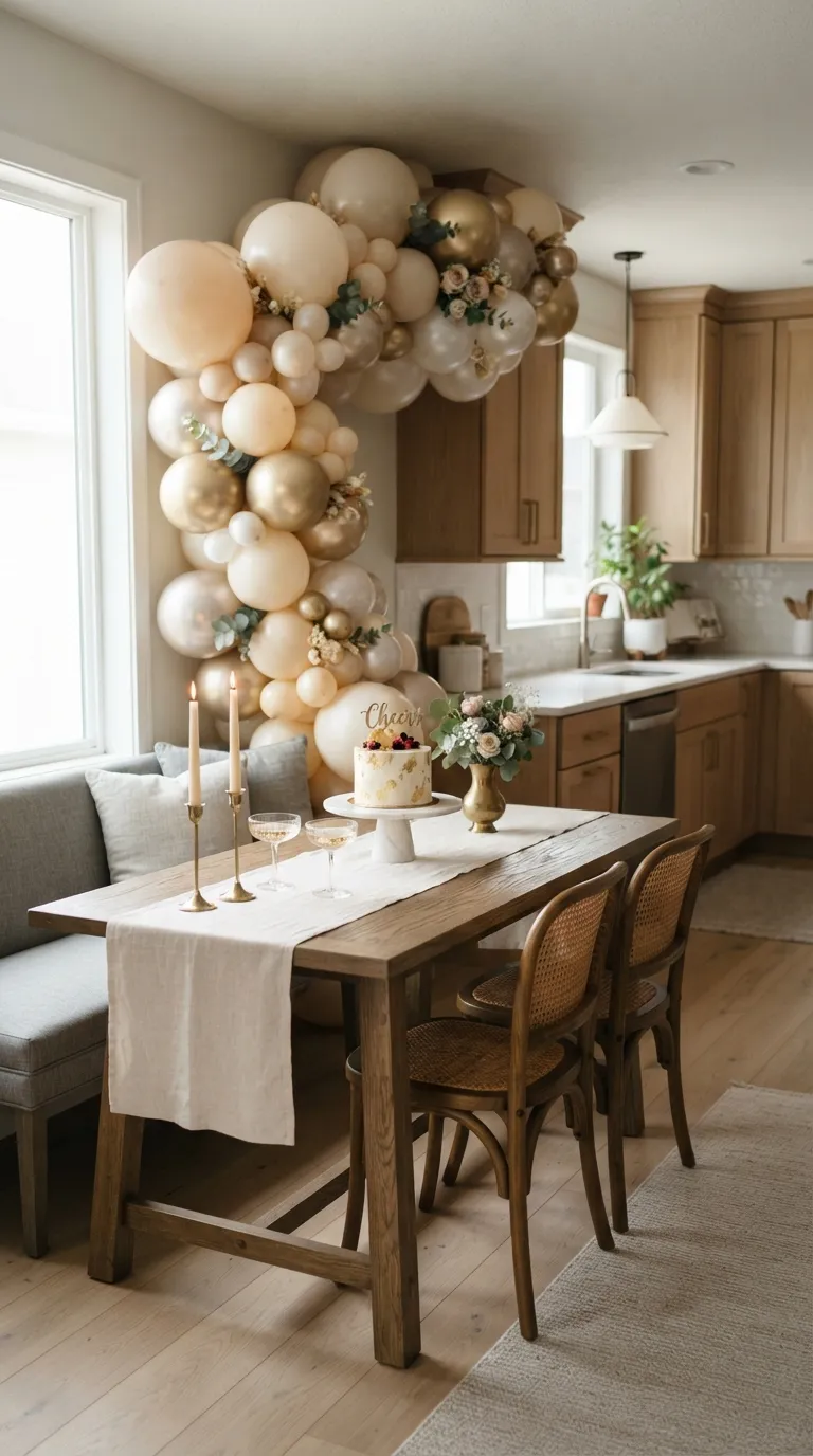 Indoor Balloon Decoration Champagne Balloon Backdrop