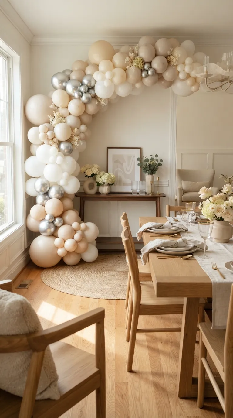 Indoor Balloon Decoration Soft Neutral Balloon Arch