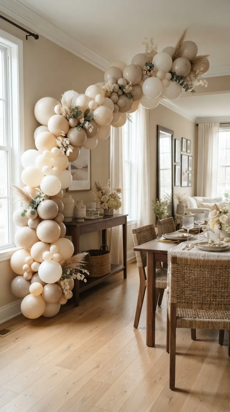 Indoor Balloon Decoration Soft Neutral Balloon Arch