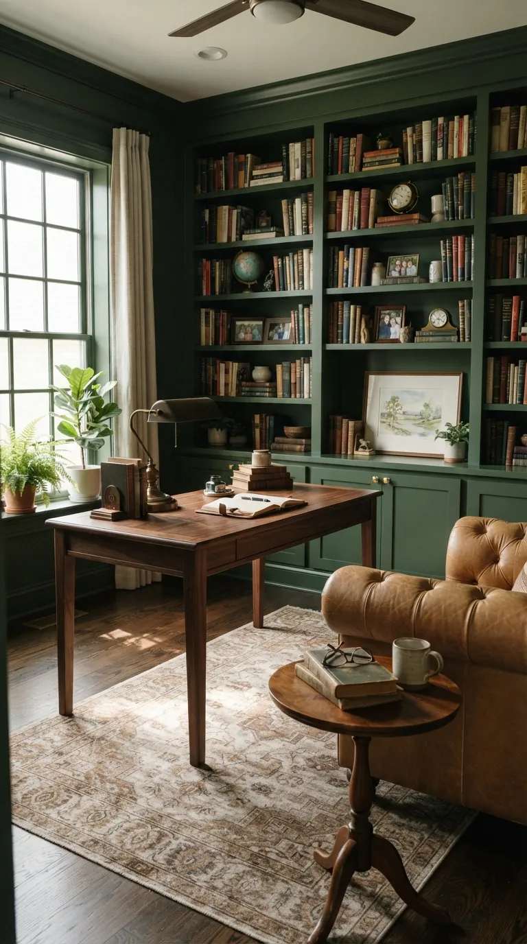 interior color trends for home design Forest Green Creates a Rich Focal Point