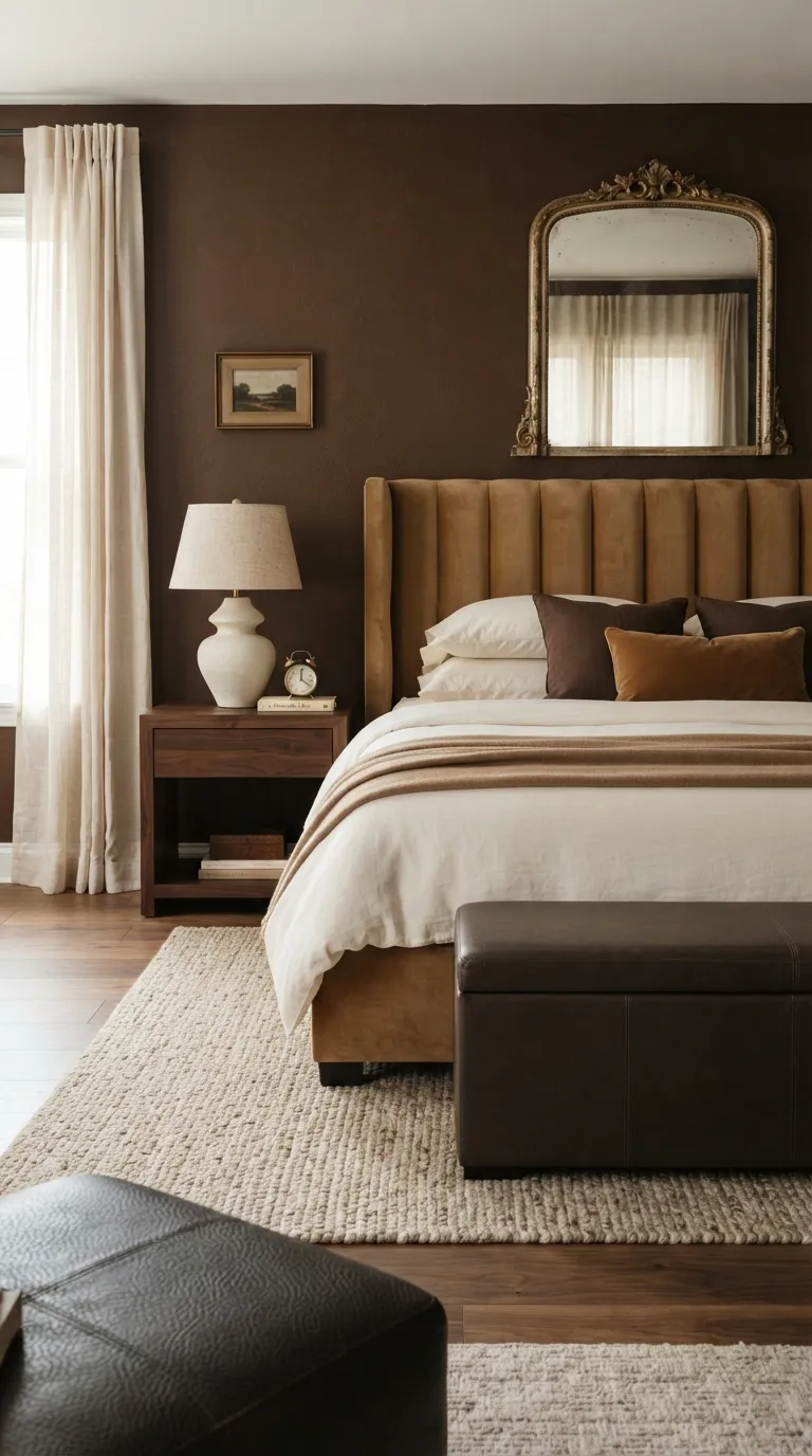 luxury bedroom color ideas Chocolate Brown for a Moody Retreat