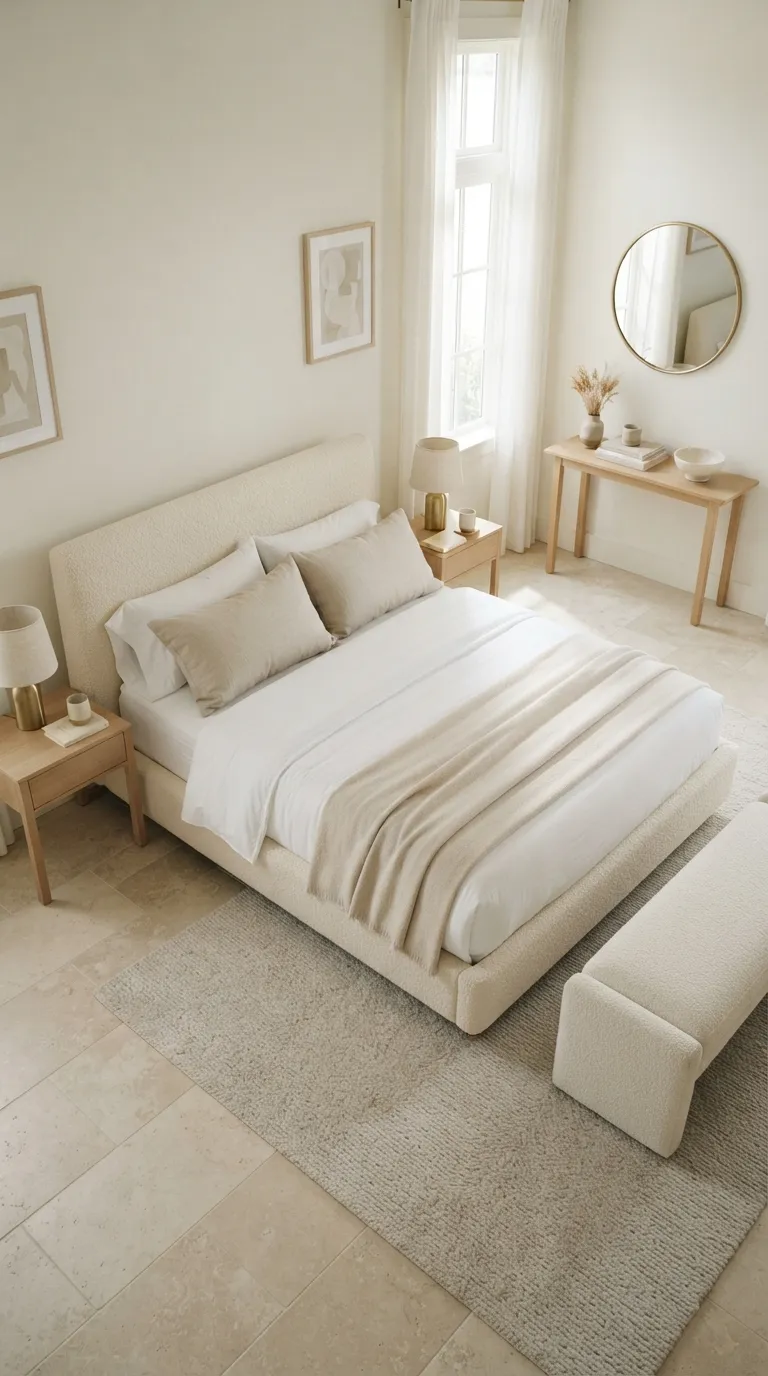 luxury bedroom color ideas Creamy White With Soft Gold Details
