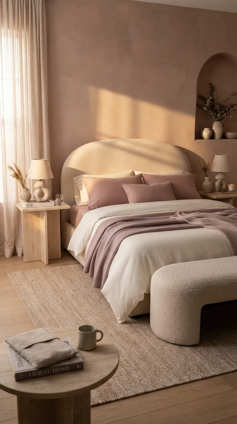 luxury bedroom color ideas Dusty Rose With Warm Beige