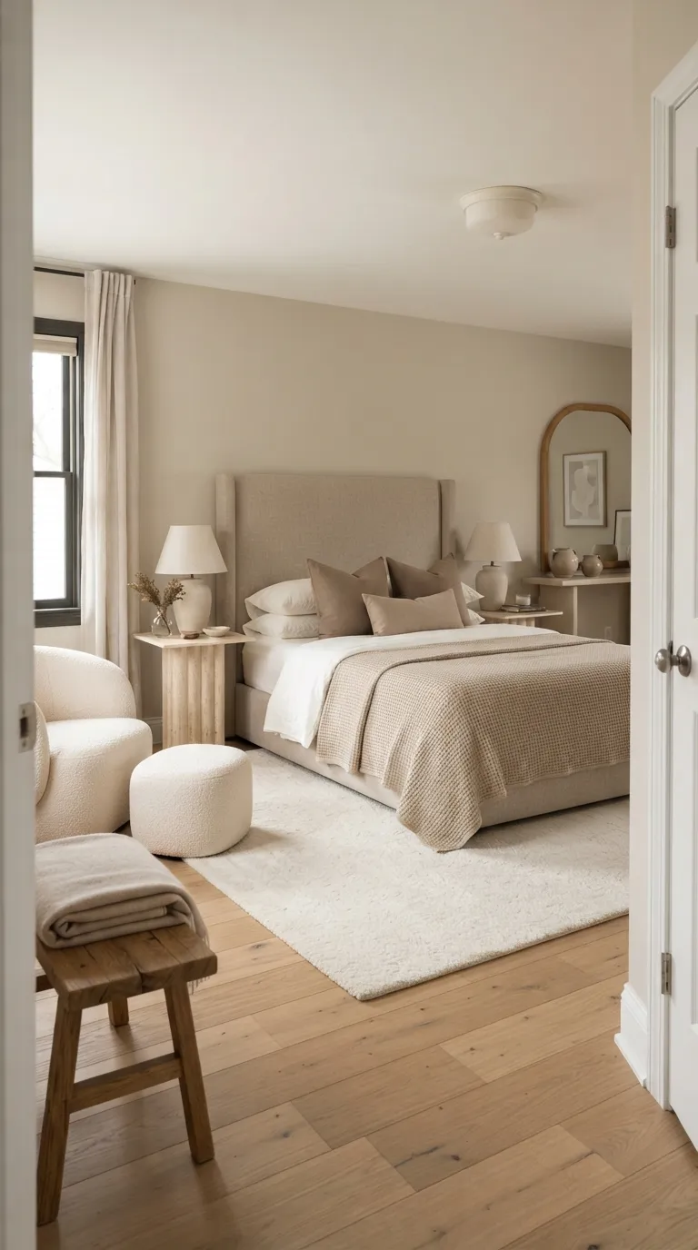 luxury bedroom color ideas Mushroom Brown With Ivory