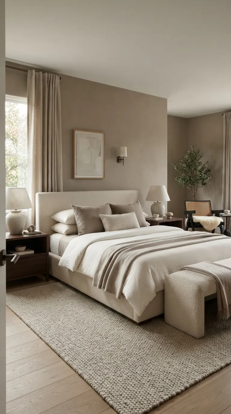 luxury bedroom color ideas Warm Taupe for a Soft Luxury Look
