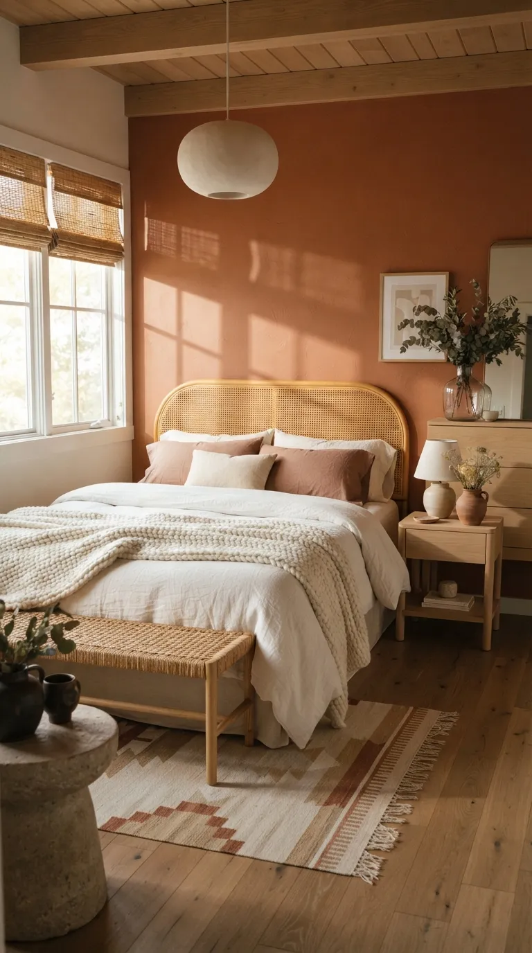 luxury bedroom color ideas Warm Terracotta With Cream