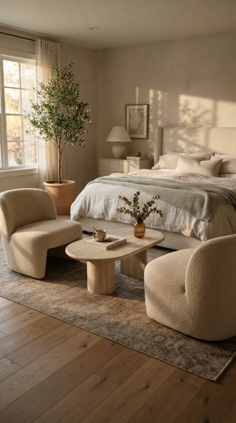 luxury bedroom decor ideas for a feminine aesthetic Add an Elegant Seating Area
