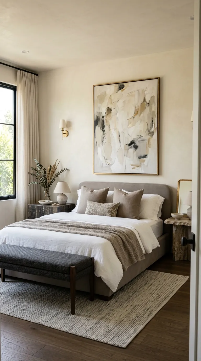 luxury bedroom ideas with gold accents Bring in Gold Through Elegant Wall Art