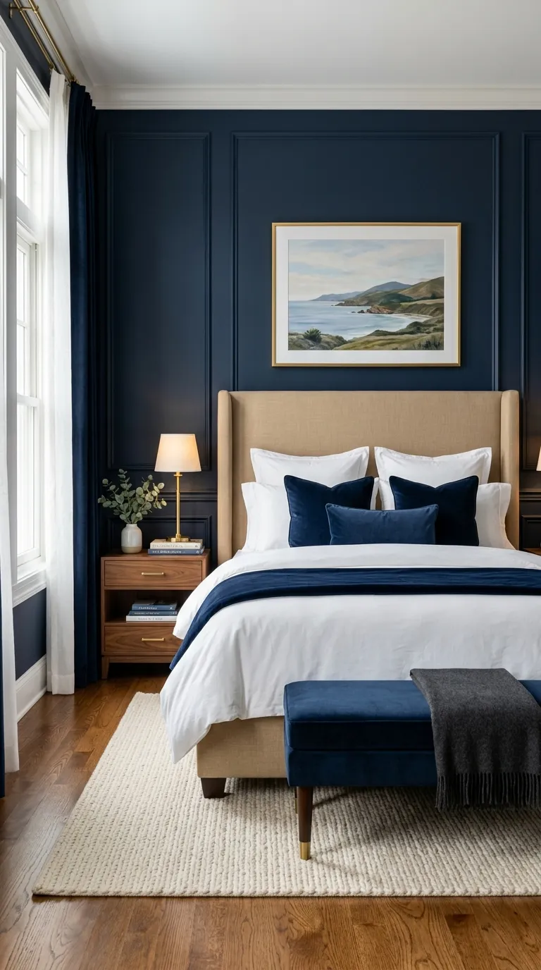 luxury bedroom ideas with gold accents Create a Classic Look With Gold and Navy