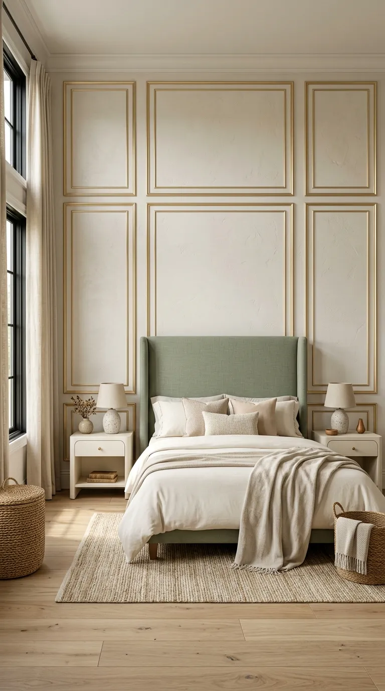 luxury bedroom ideas with gold accents Frame the Bed With Gold Trim