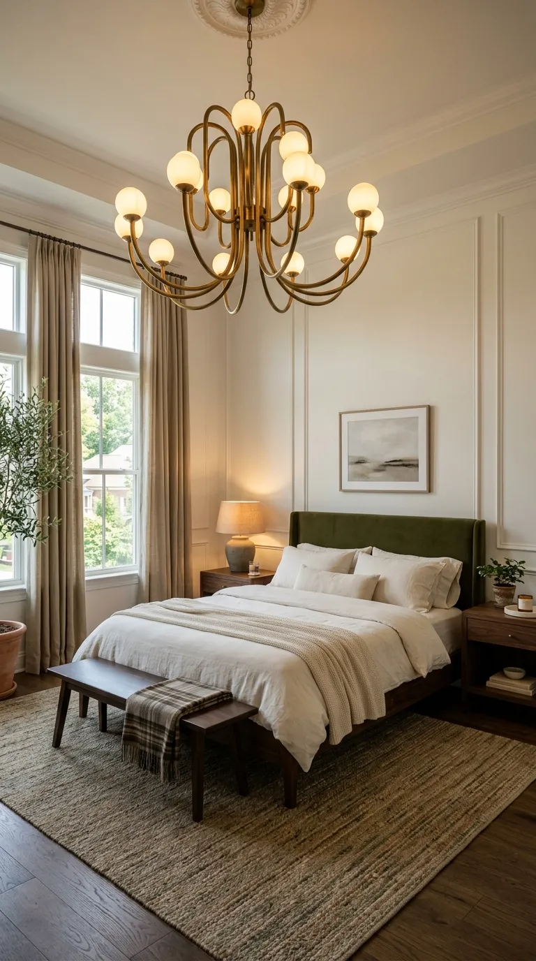 luxury bedroom ideas with gold accents Make a Gold Chandelier the Focal Point