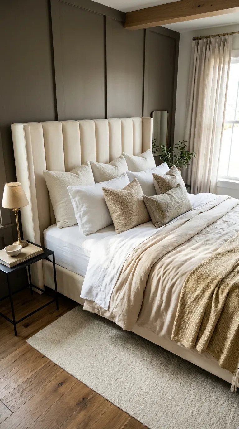 luxury bedroom ideas with gold accents Style the Bed With Gold-Toned Textiles