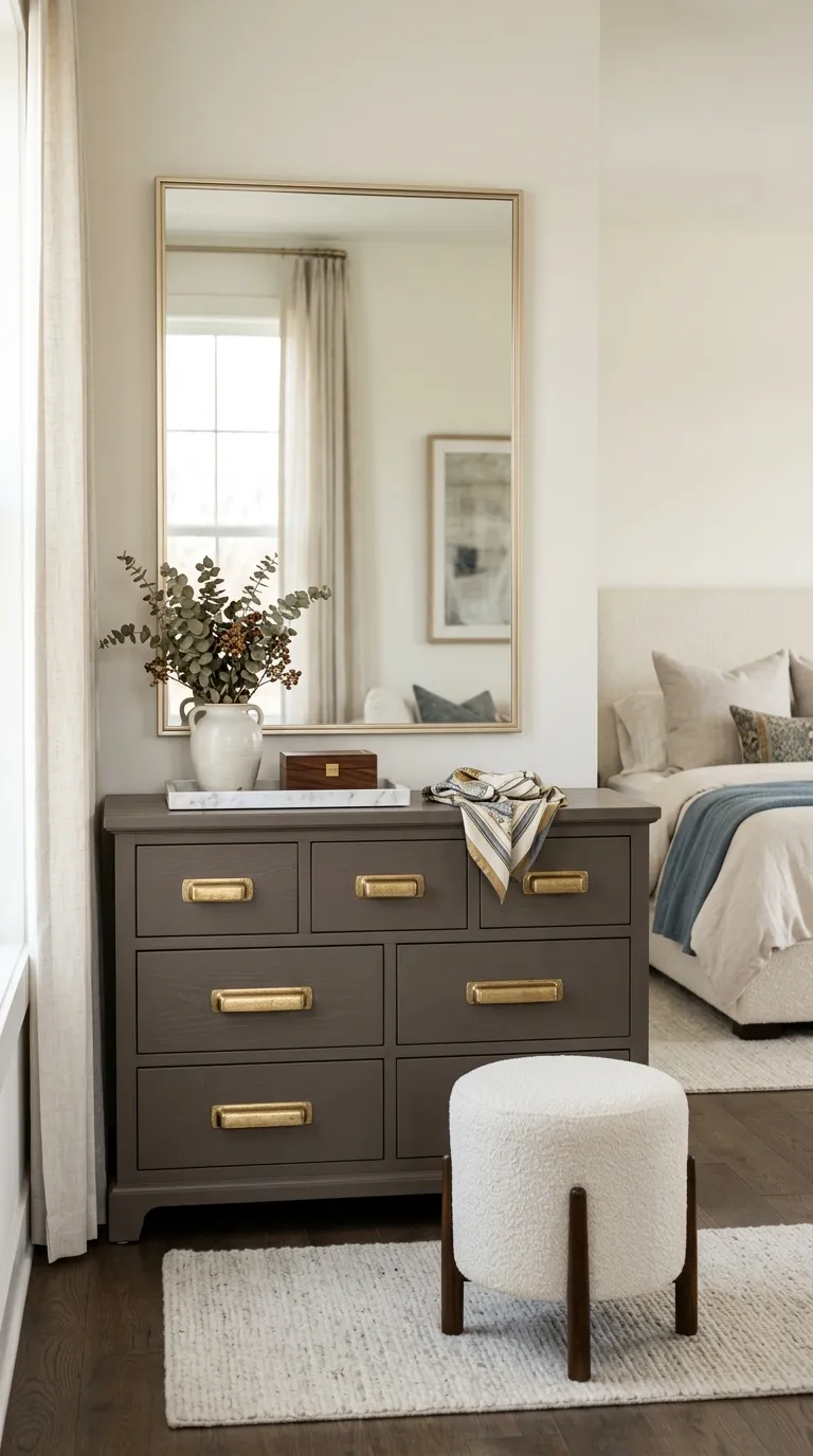 luxury bedroom ideas with gold accents Use Gold Hardware on a Statement Dresser