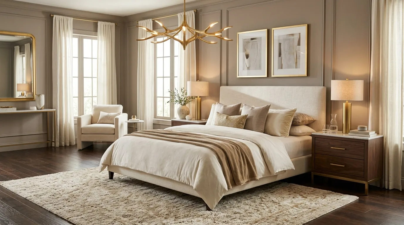 luxury bedroom ideas with gold accents
