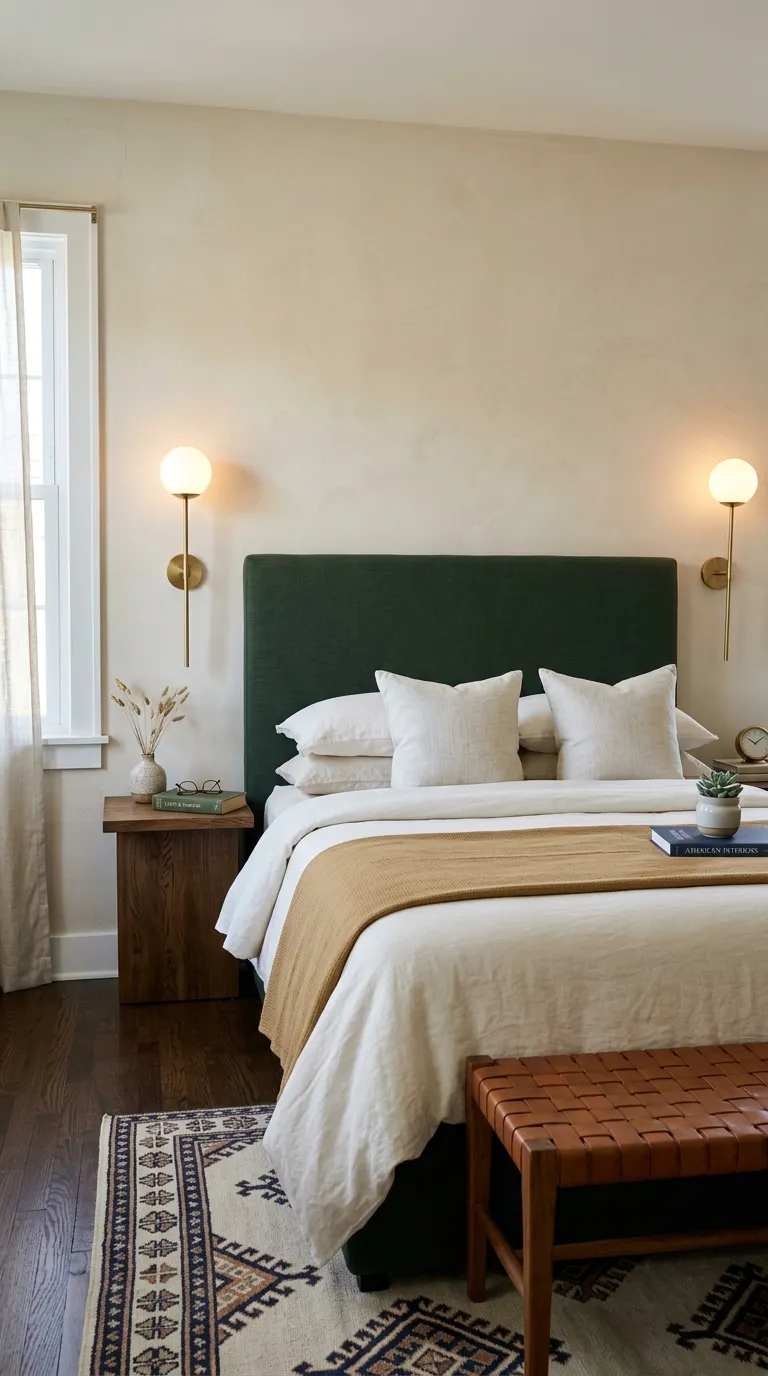 luxury hotel style bedroom decor ideas Install Elegant Bedside Sconces