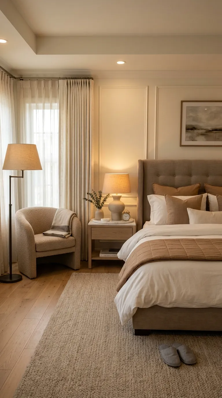 luxury hotel style bedroom decor ideas Layer Multiple Light Sources