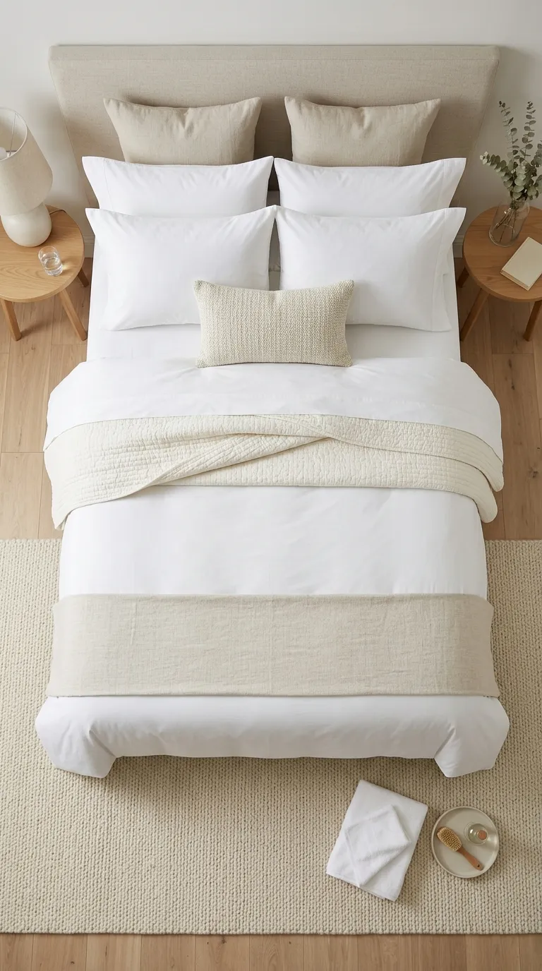 luxury hotel style bedroom decor ideas Layer White Bedding Like a Luxury Suite