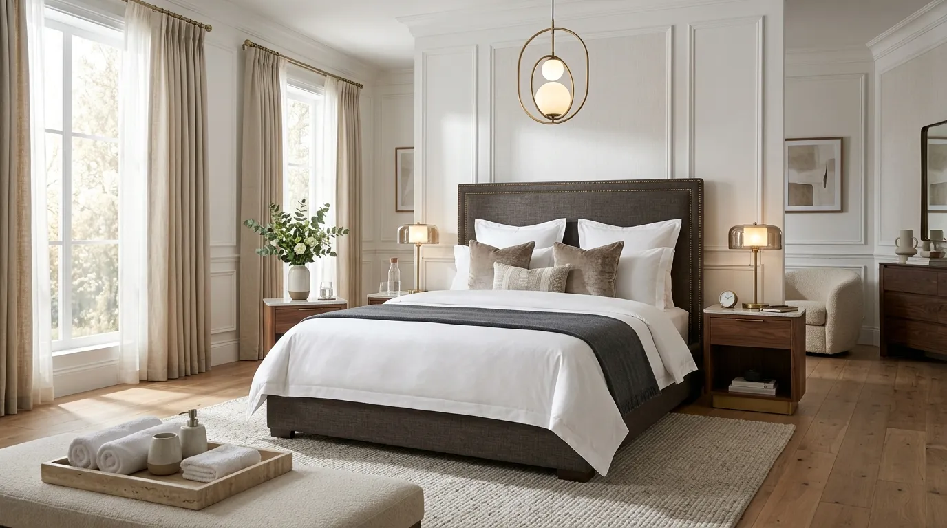 luxury hotel style bedroom decor ideas