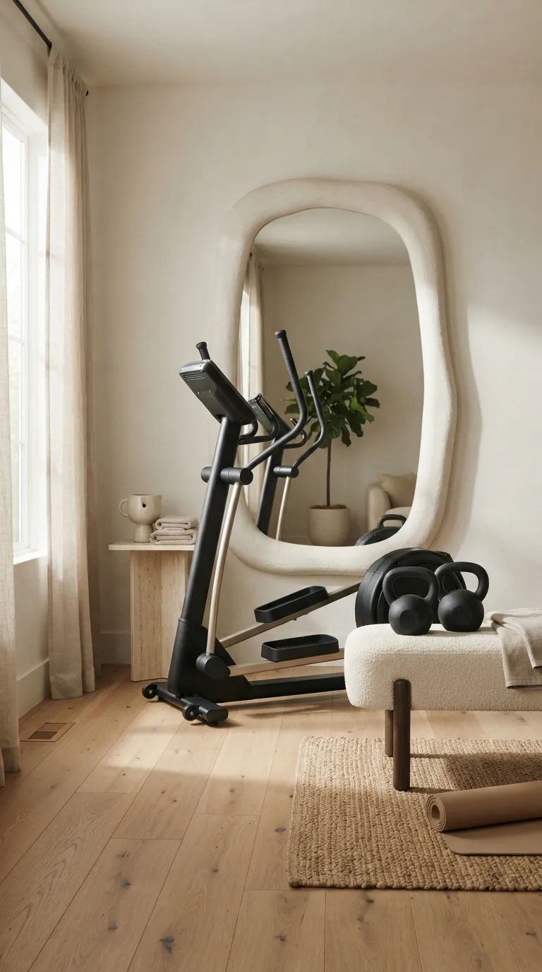 luxury modern home gym ideas Bring in a Sculptural Home Gym Mirror