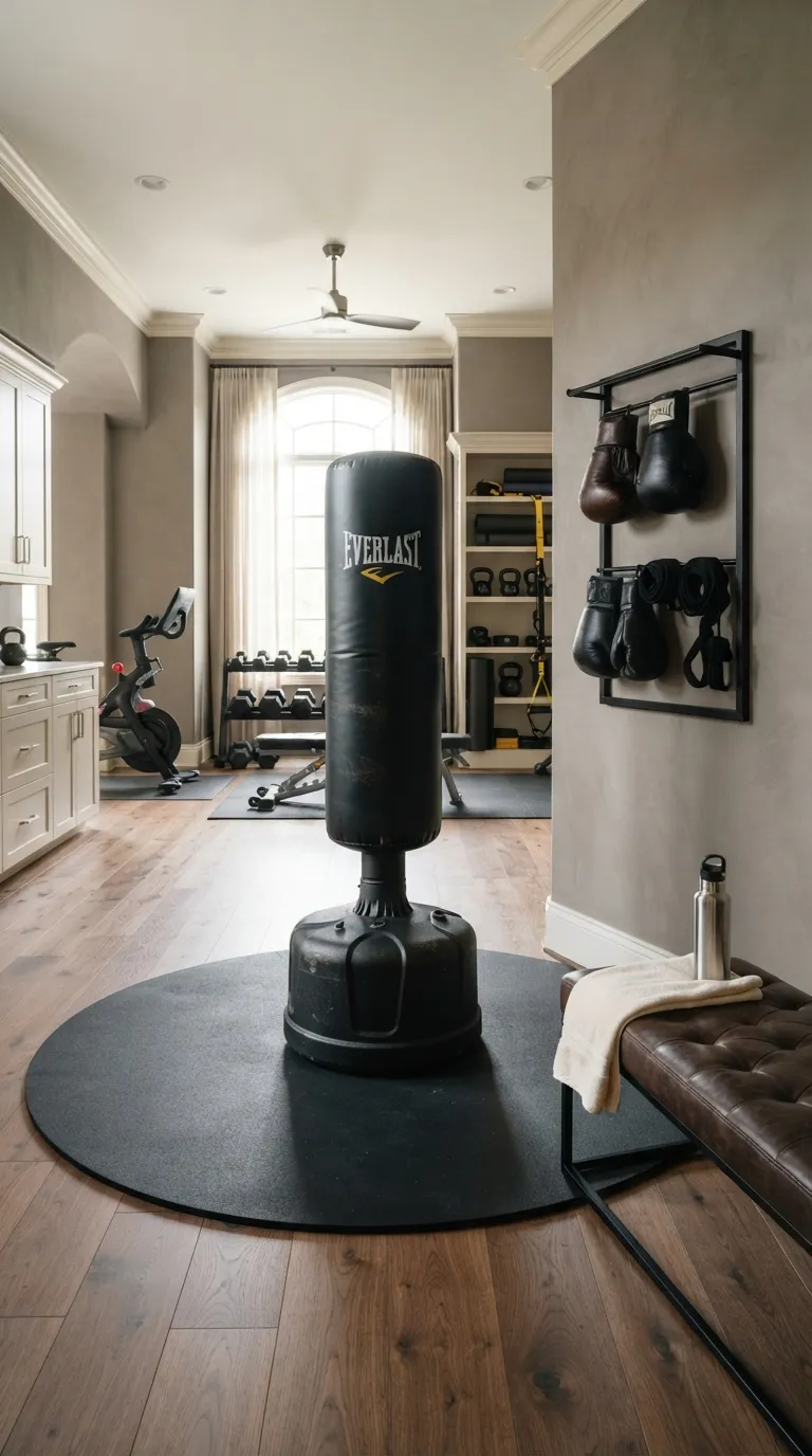 luxury modern home gym ideas Create a Dedicated Boxing Corner