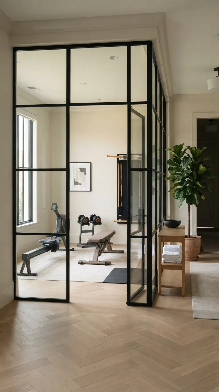 luxury modern home gym ideas Design a Sleek Glass-Walled Gym