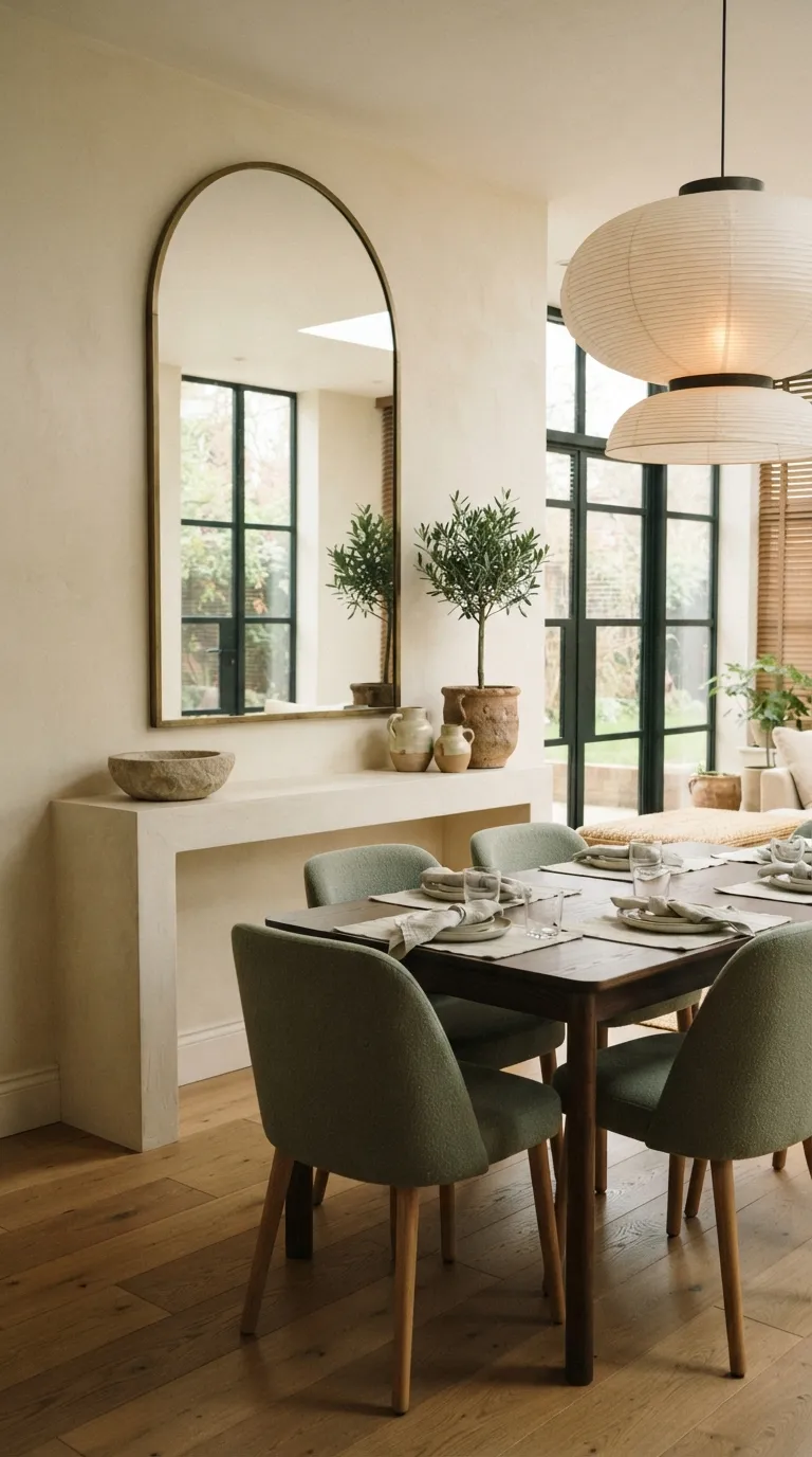 modern farmhouse dining room decor Arched Mirror Focus