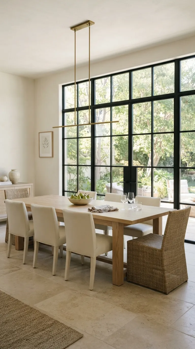 modern farmhouse dining room decor Black Window Contrast