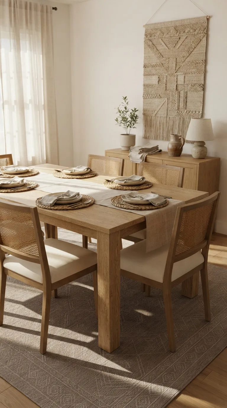 modern farmhouse dining room decor Layered Farmhouse Textiles
