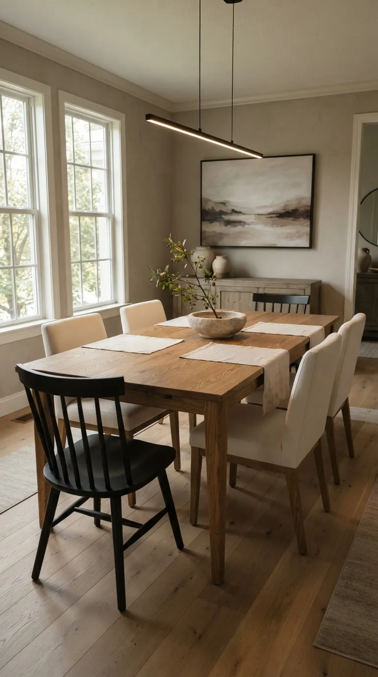modern farmhouse dining room decor Natural Wood Table
