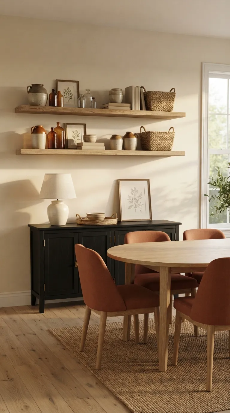 modern farmhouse dining room decor Open Farmhouse Shelving