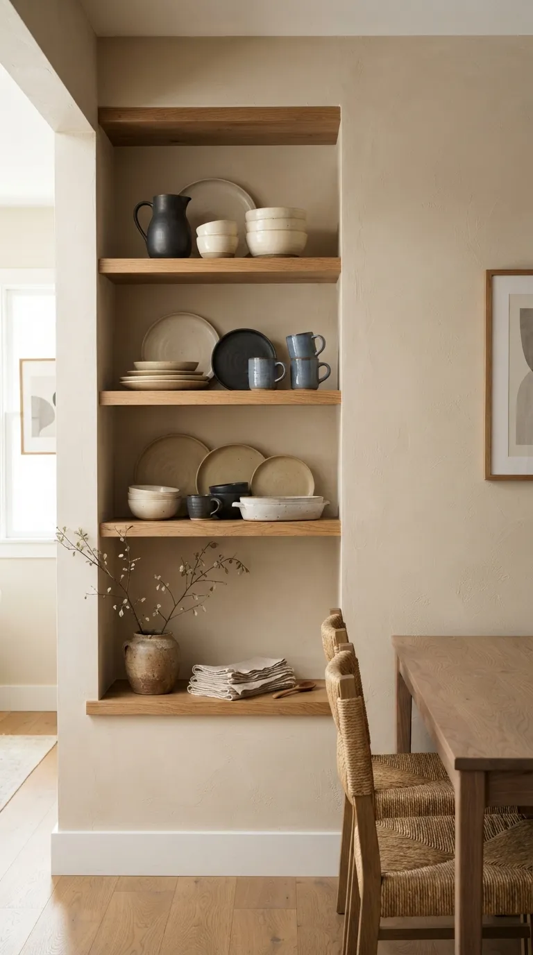 modern farmhouse dining room decor Rustic Stoneware Display