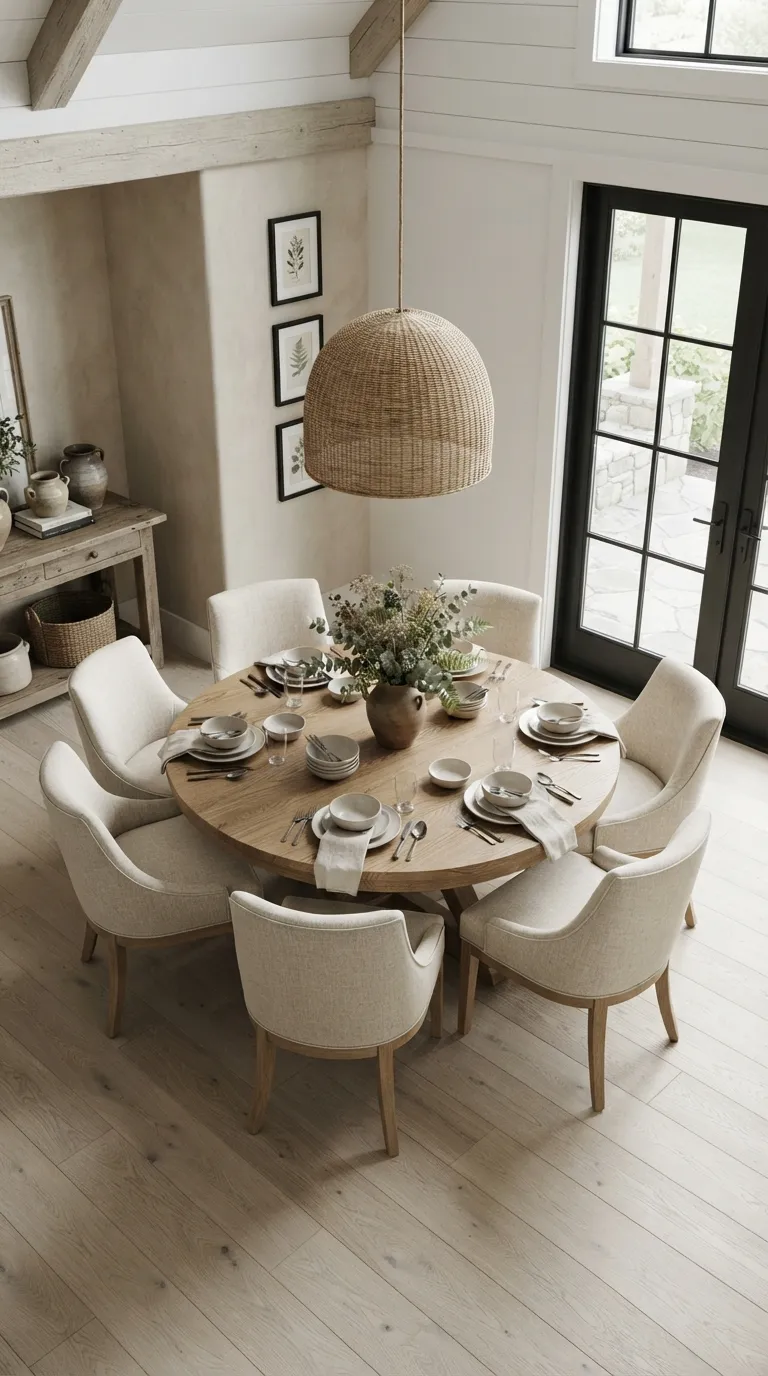 modern farmhouse dining room decor Soft Linen Seating