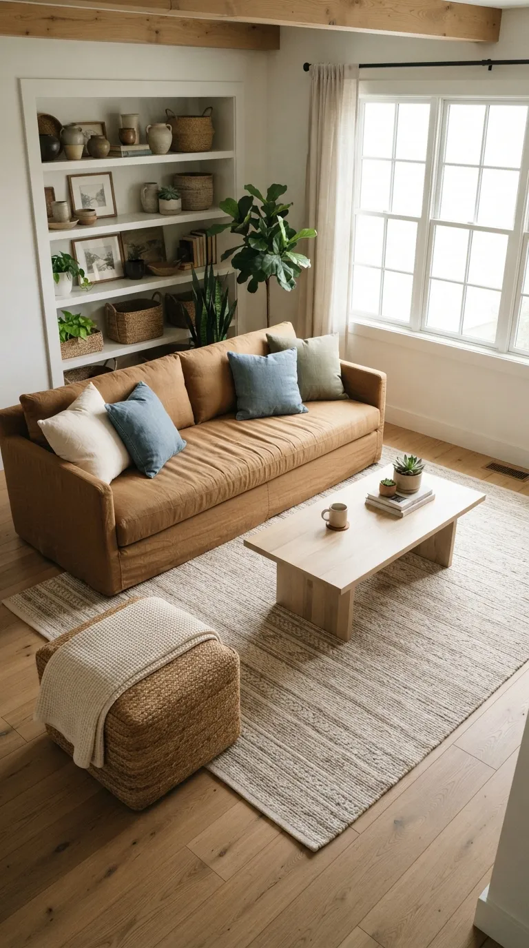 modern farmhouse home design trends Linen And Cotton Layers For Everyday Comfort