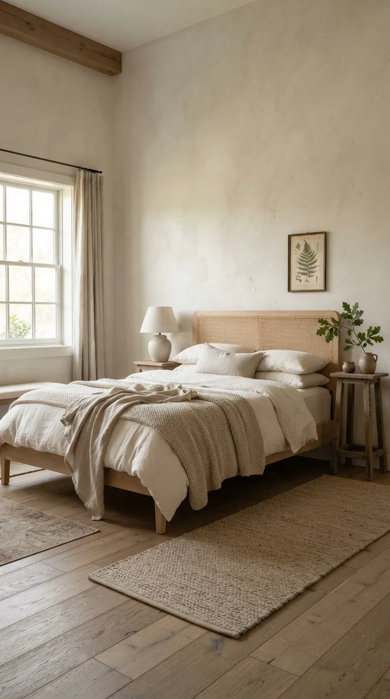 modern farmhouse home design trends Warm White Walls With Natural Texture