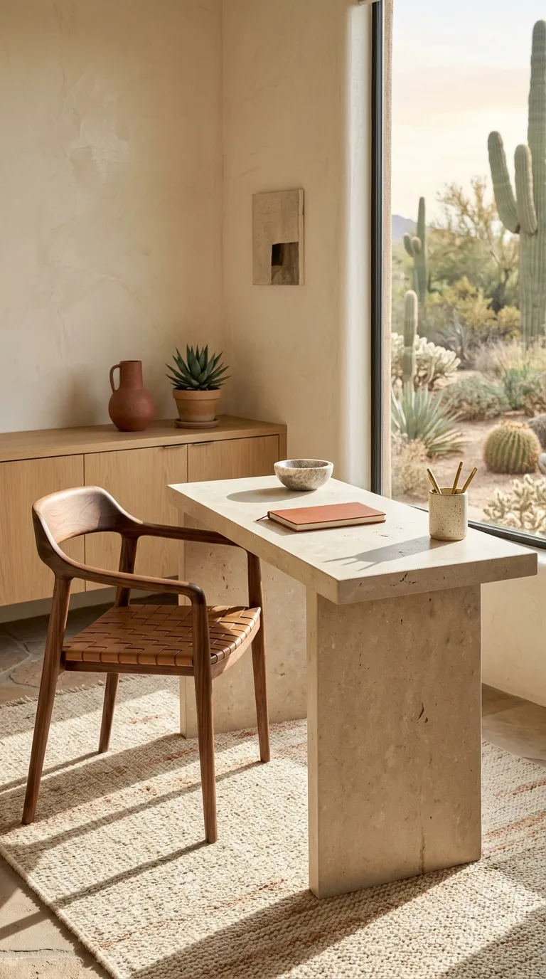 modern feng shui home office ideas Add a Natural Stone Accent