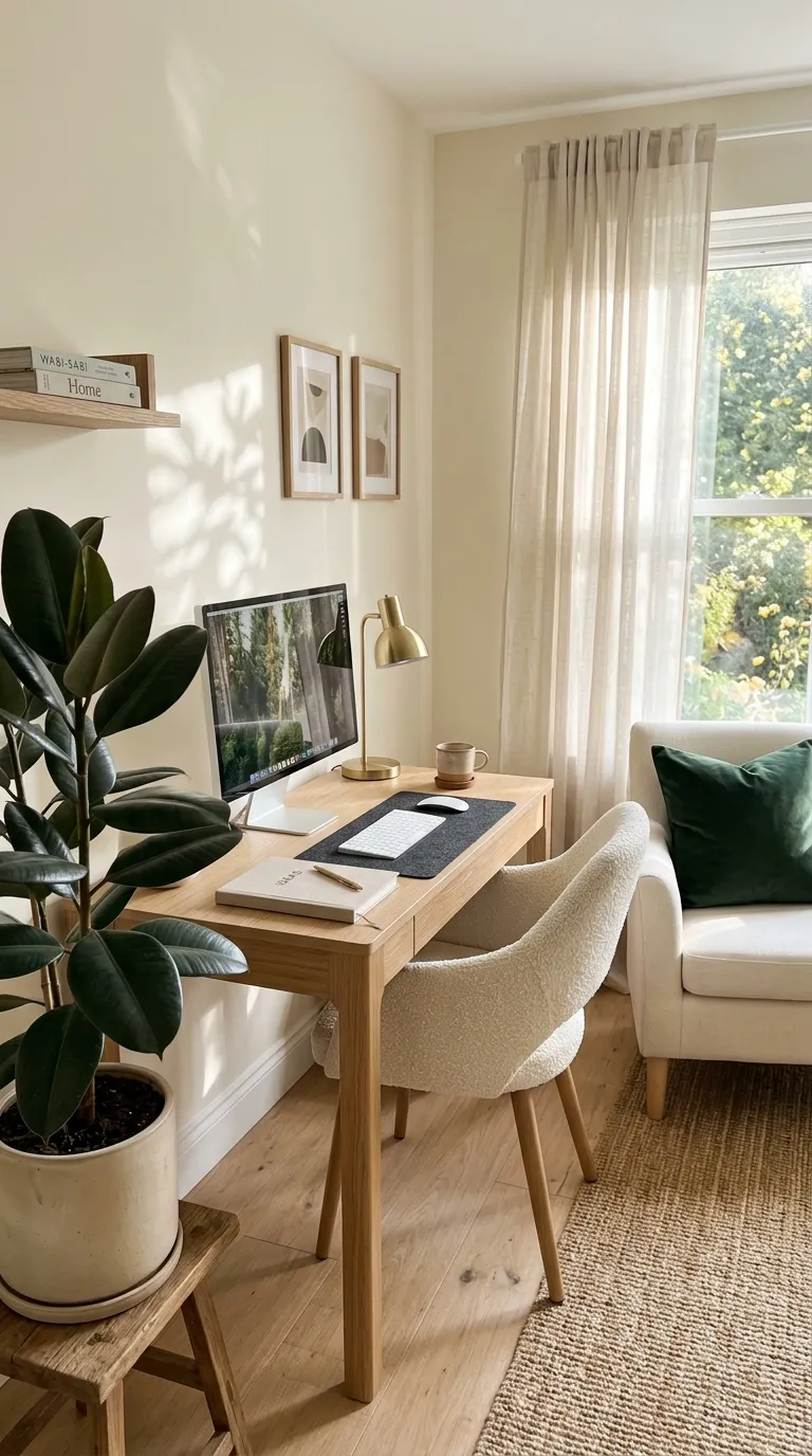 modern feng shui home office ideas Add One Healthy Green Plant