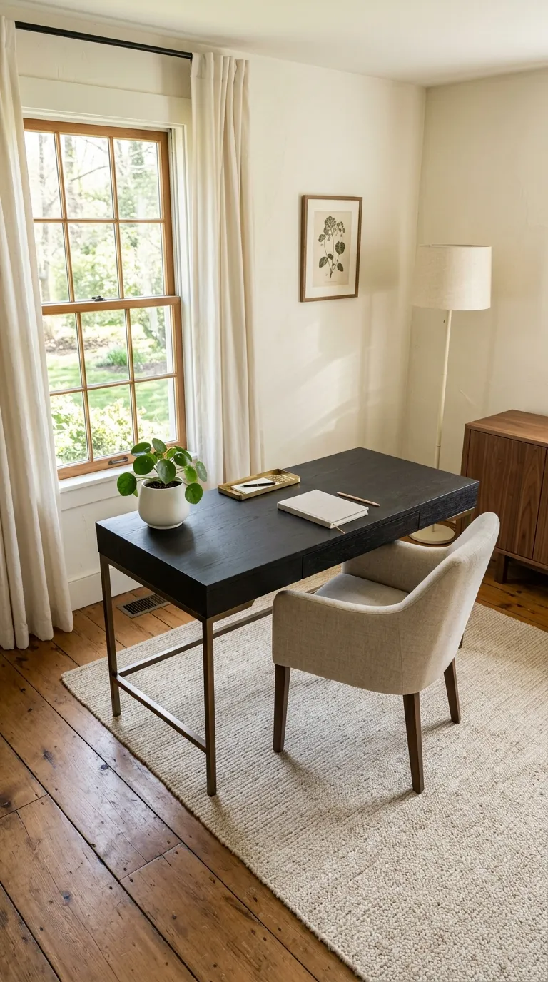modern feng shui home office ideas Balance Dark Furniture With Light Walls