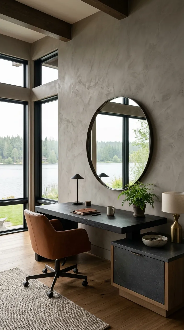 modern feng shui home office ideas Create a Strong Backdrop Behind Your Desk
