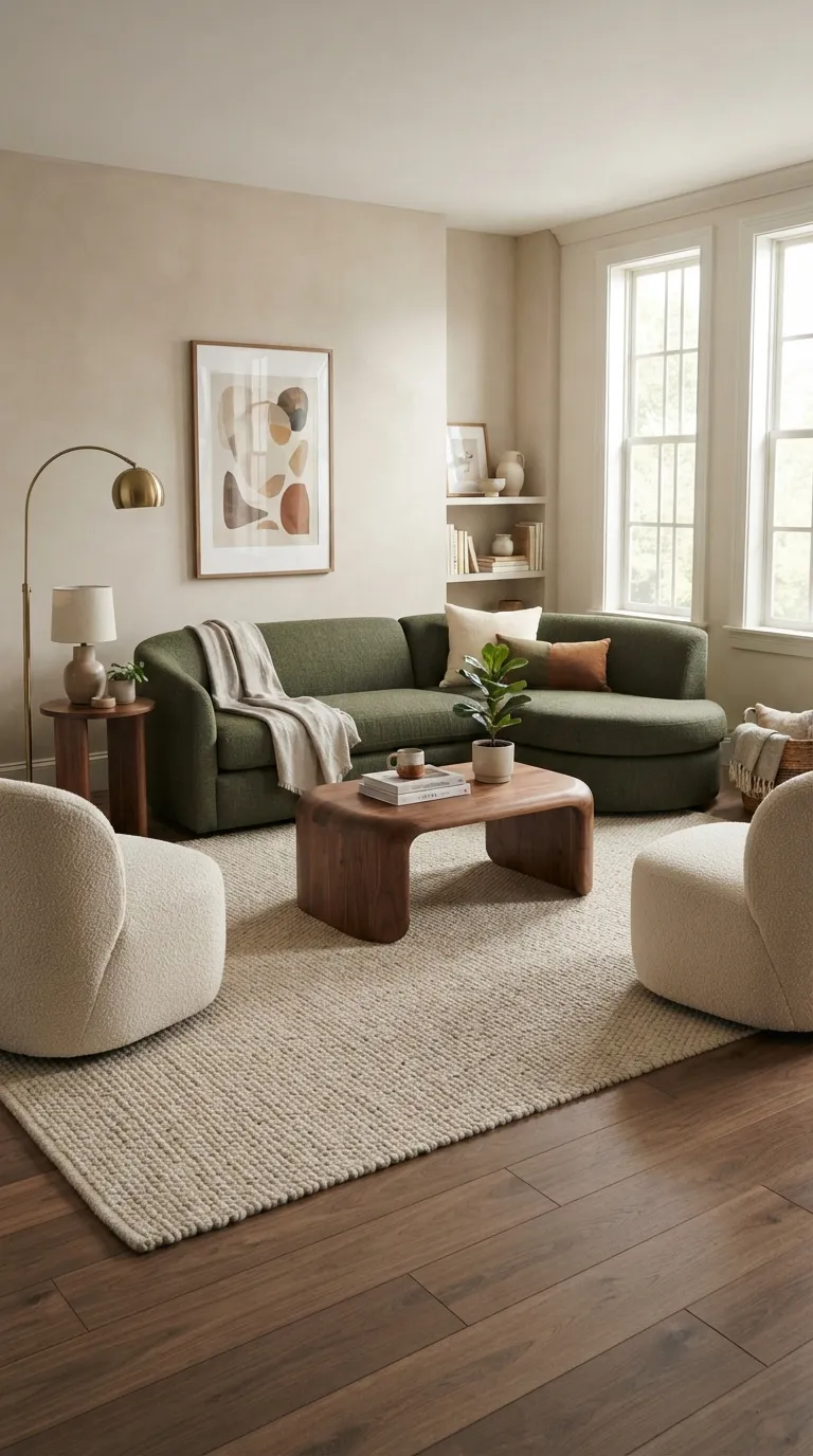 modern home design trends for 2026 Curved Furniture Softens Modern Rooms